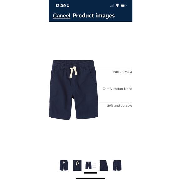 NEW The Children’s Place Boys Pull On Jogger Shorts Flax Boy's SIZE 14 Cotton - Picture 2 of 11